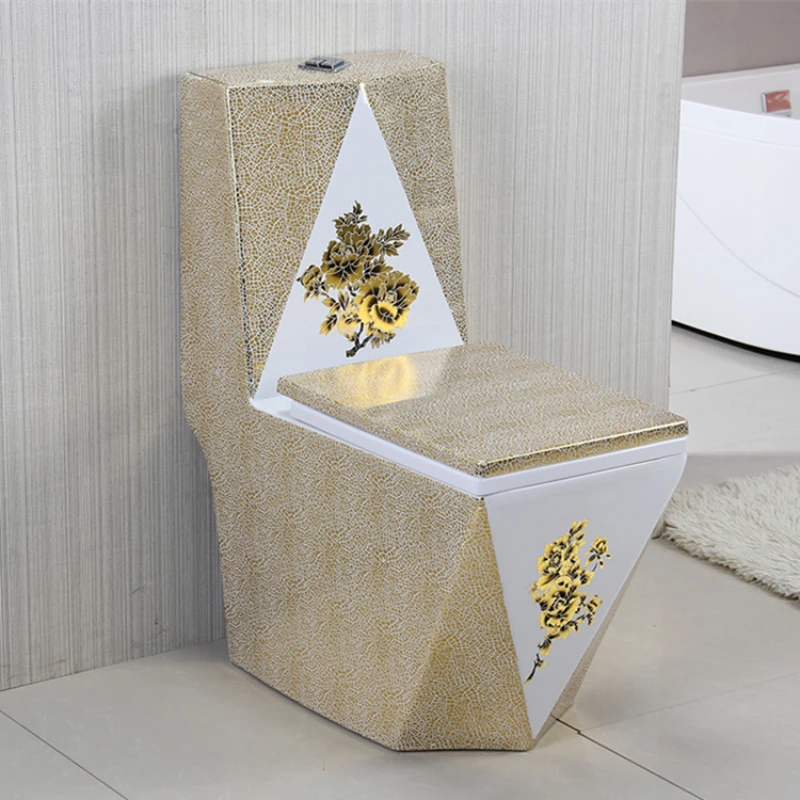 

top quality luxury bathroom ceramic diamond golden toilet