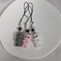 Cute calico critters persian cat beaded keychains y2k handmade