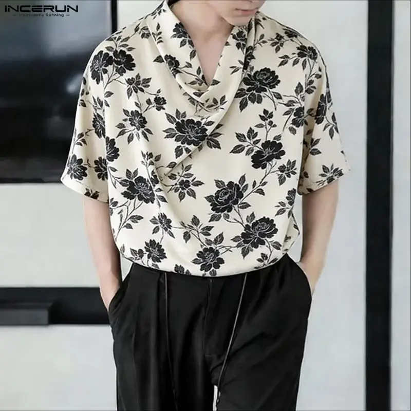

INCERUN Men's Shirt Printing Short Sleeve Loose Summer Casual Men Clothes Streetwear 2026 Shirts For Man Korean Style Tops S-5XL
