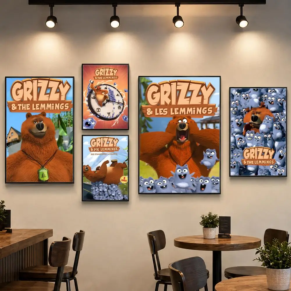 Grizzy & the Lemmings Poster PP Paper Decorative Wall Art for Living RoomsBedrooms Bars Cafes Stylish Home Decor Gift