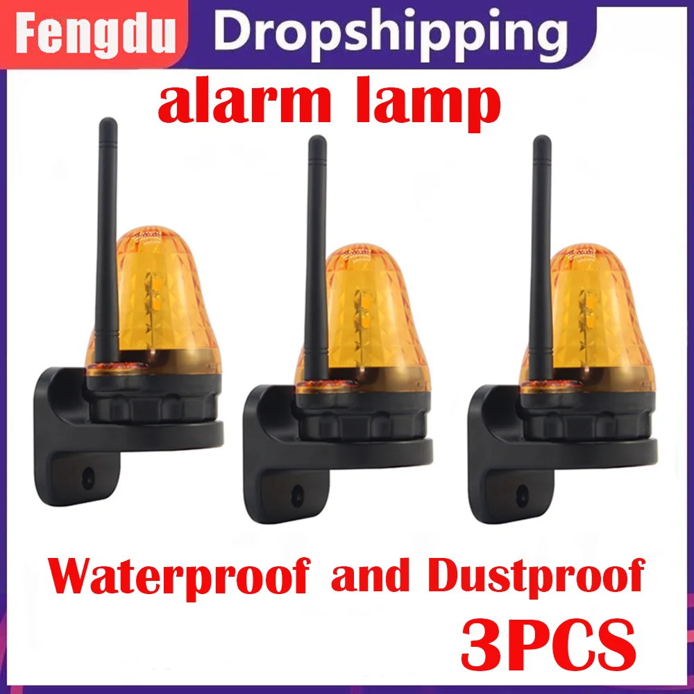 3PCS Universal 24V AC/DC LED Signal Alarm Light Emergency Warning Lamp Wall Mount for Automatic Garage Door Gate Opener