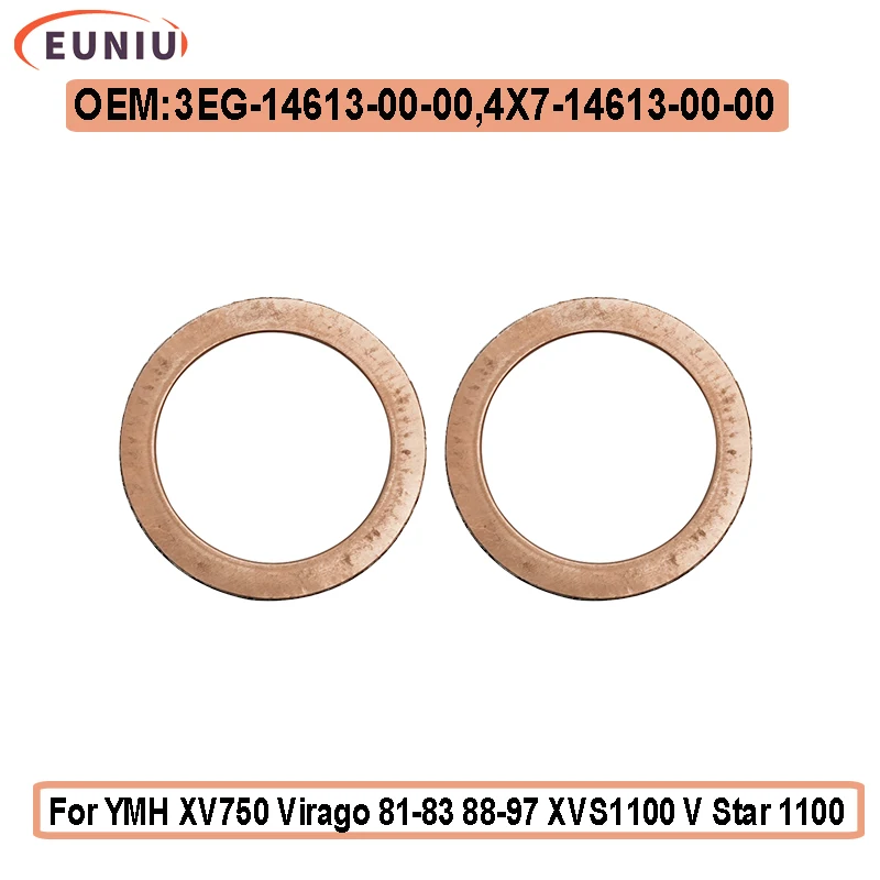 

2pcs 55*42*3.5mm Exhuast Pipe Gasket for YMH XV750 Virago 81-83 88-97 XVS1100 V Star 1100 Custom Classic Silverado 99-09