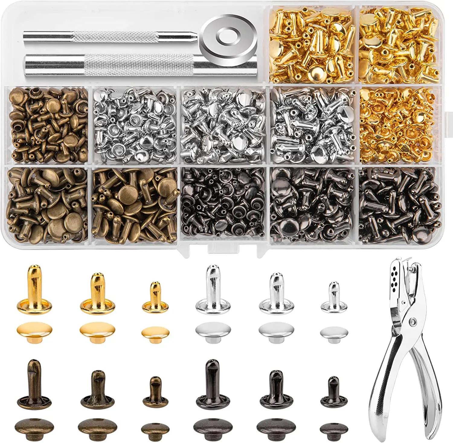 

Leather Rivet Kit with Snaps for DIY Craft, Footwear, Bags and Clothing Repair