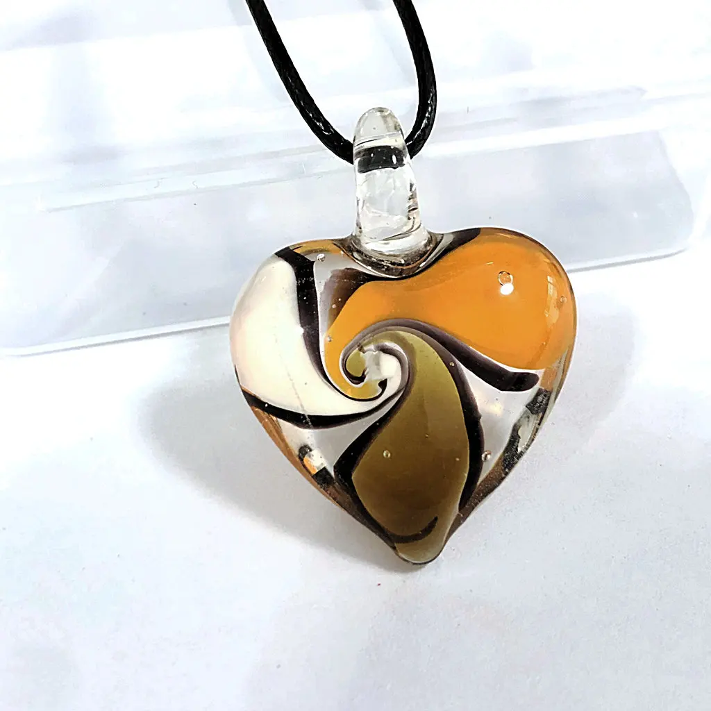 1PCS Retro Muran Lampwork Spiral Creative Painted Creative Painting Art Vortex Love Pendant Necklace For Woman Jewelry Crystal - Image 3