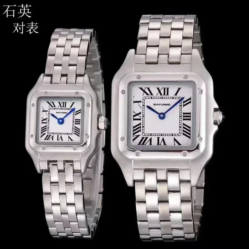 

Магазин WATCH1 Повседневные кварцевые часы унисекс с бриллиантовым безелем из нержавеющей стали, серебряные римские цифры, белая панhere, сапфир