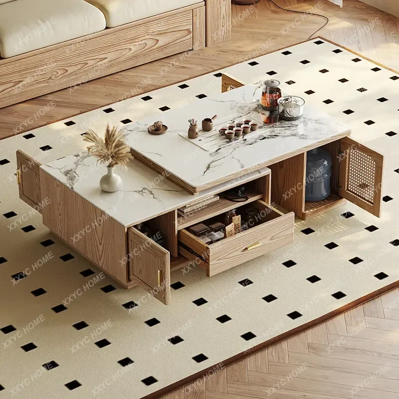 

WWAsh Деревянный чайный столик Многофункциональная индукционная плита для кипячения воды Телескопическая