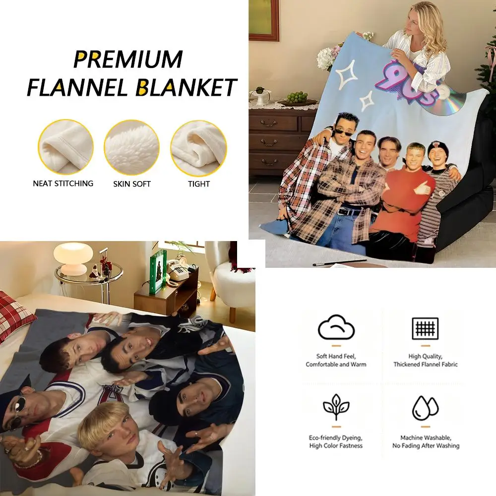 Music B-Backstreet B-Boys Throw Flannel Blanket, Soft Warm, Durable & Washable cute Cool