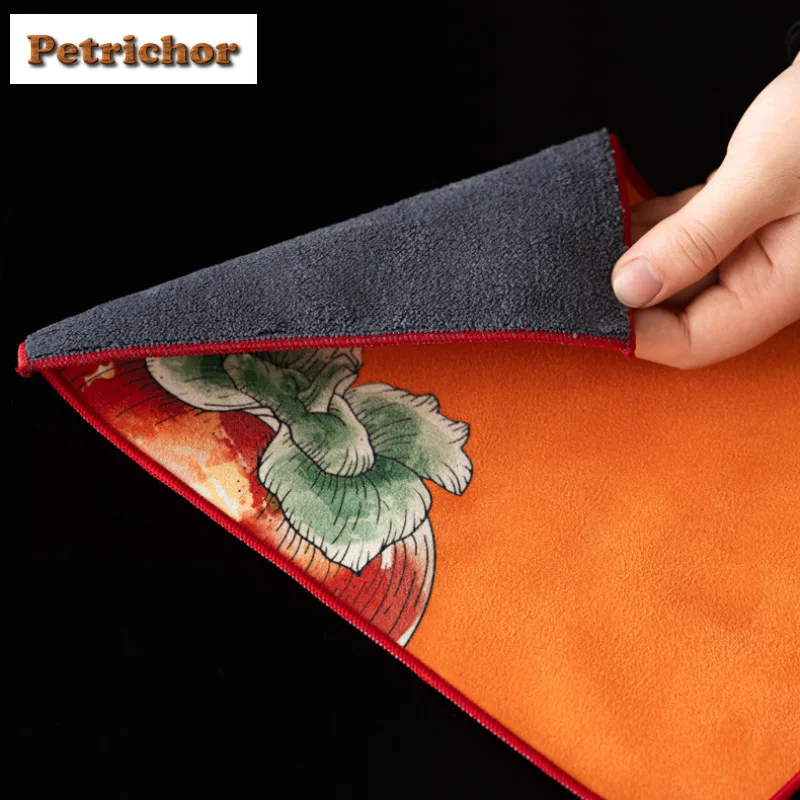 Persimmon Ruyi Distant Hills Tea Towel Vintage Heat Insulated Pad Dish Towels For Kitchen Napkins Cloth Items Craft