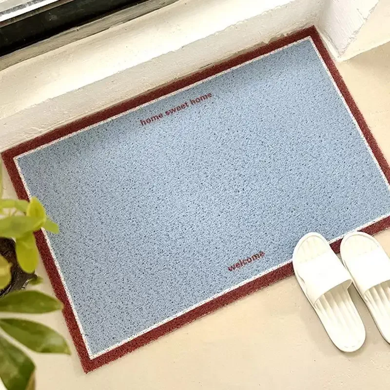 Dirt Resistant PVC Silk Ring Door Mat - Solid Color Indoor Outdoor Home Entryway Front Door Mat
