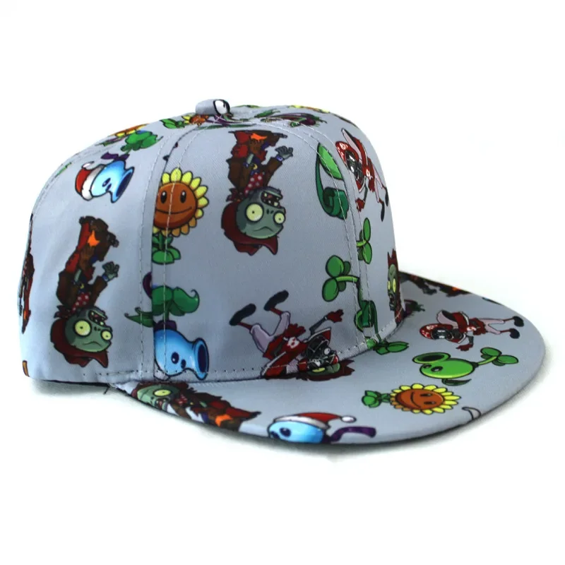 Plants Vs. Zombies Baseball Cap Spring and Summer Sunshade Sports Flat-brimmed Hip-hop Children\'s Baseball Cap Kids Cute Gifts