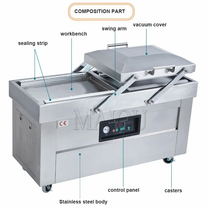 Vacuum Sealing Machine For Food Bags Double Chamber Flat Vacuum Packaging Machine Automatic Vacuum-Packer