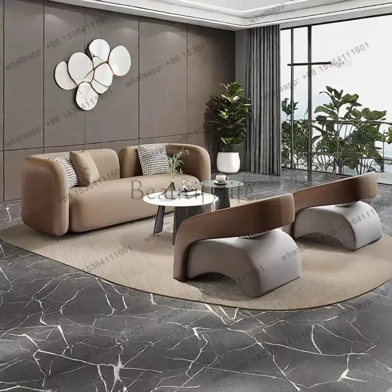 LSItalian Minimalist Reception Sofa Nordic High-grade Hotel Lobby Beauty Salon Business Negotiation Sofa Office Furniture FYOS