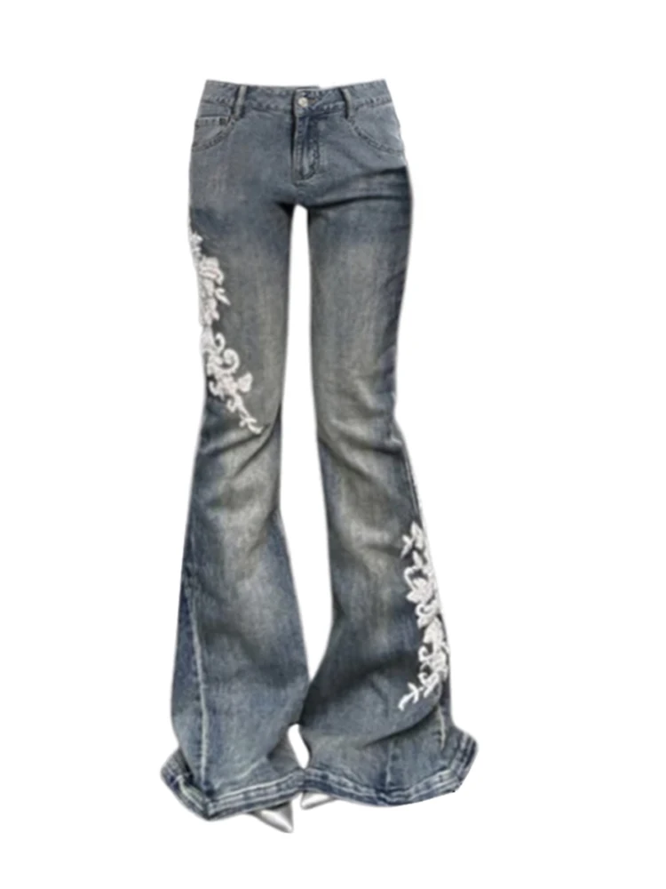 Women American Street Bell-Bottom Jeans Grunge Japanese Abi Low