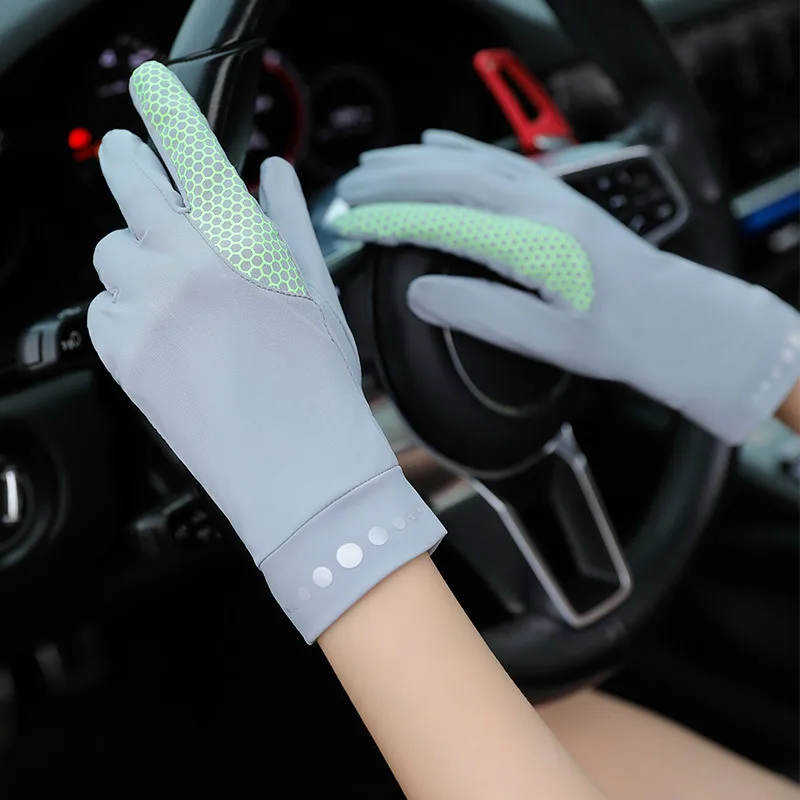 

Summer hot-selling fashion sunscreen gloves for women ice silk cool driving non-slip gloves outdoor sports breathable gloves