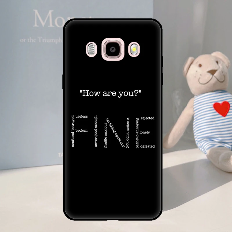 Sad depression Black Word Cover For Samsung J2 Core 2018 A3 A5 A6 A7 A8 A9 J8 J1 J3 J5 J7 2016 2017 J6 J4 Plus Case