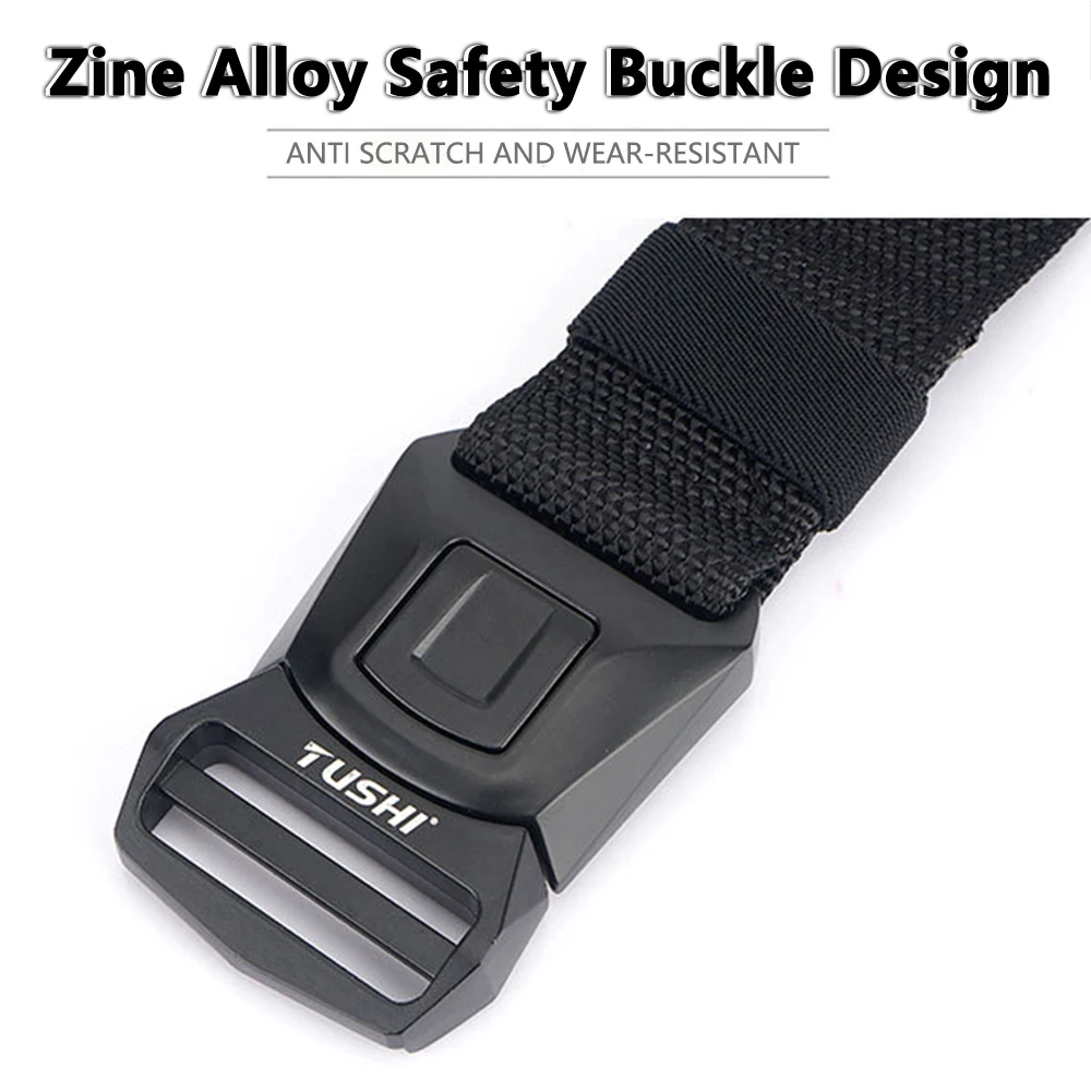TUSHI New Elastic Belt For Men Military Belt Alloy Quick Release Pluggable Buckle Strong Nylon Tactical Belt Male Accessories