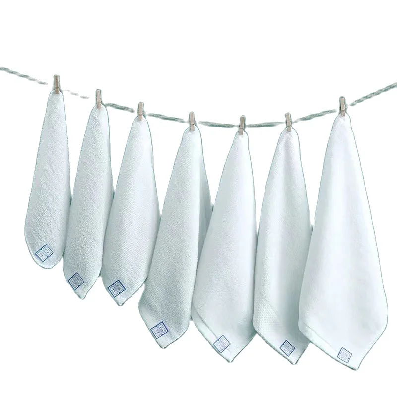 2pcs/lot Square Hand Towels 100%Cotton Terry Cloth White Sustainable Towel Dry&Wet Beauty Face Remove Makeup Cleaning Towel