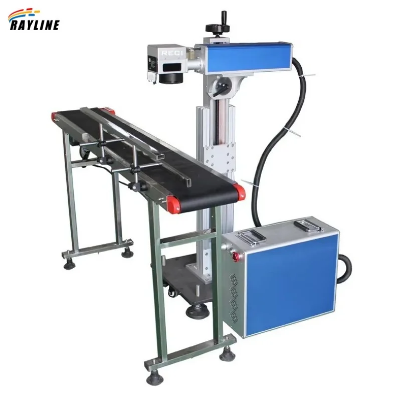 New Air-Cooled Co2 Laser Marker Machine for Metal QR Codes Logo Coding PVC Plastic engraving Fly Laser Marking Machine