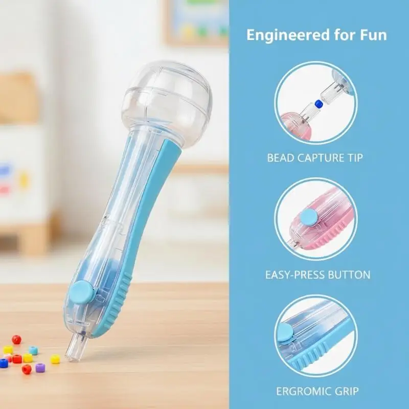 Fuse Bead Point Pen Automatic Press Placement DIY Craft Tool 2.6mm Tip Kids Puzzle Art Creation Stress Relief Toy Bead Handmade