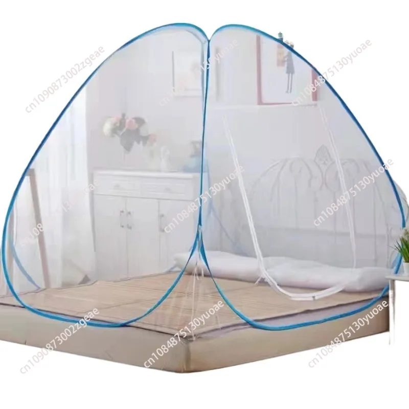 Household installation-free folding zipper student mosquito net