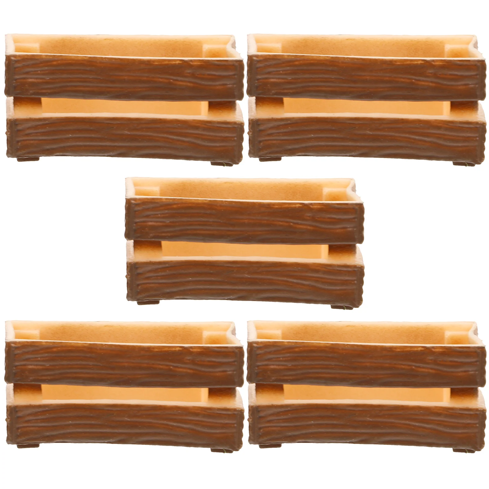 5 Pcs House Wooden Frame Mini Toys Miniatures Crate Crates Decor for Crafts Room