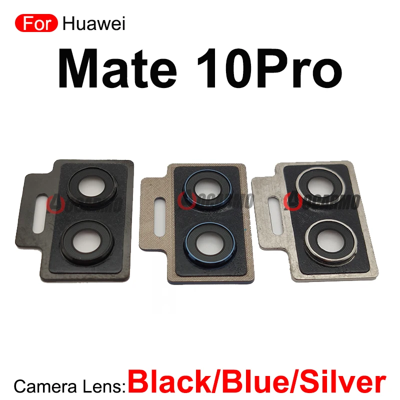 Huawei Mate 10 pro 10pro用リアカメラレンズ,1個,フレームと接着剤,交換部品,黒,青,銀