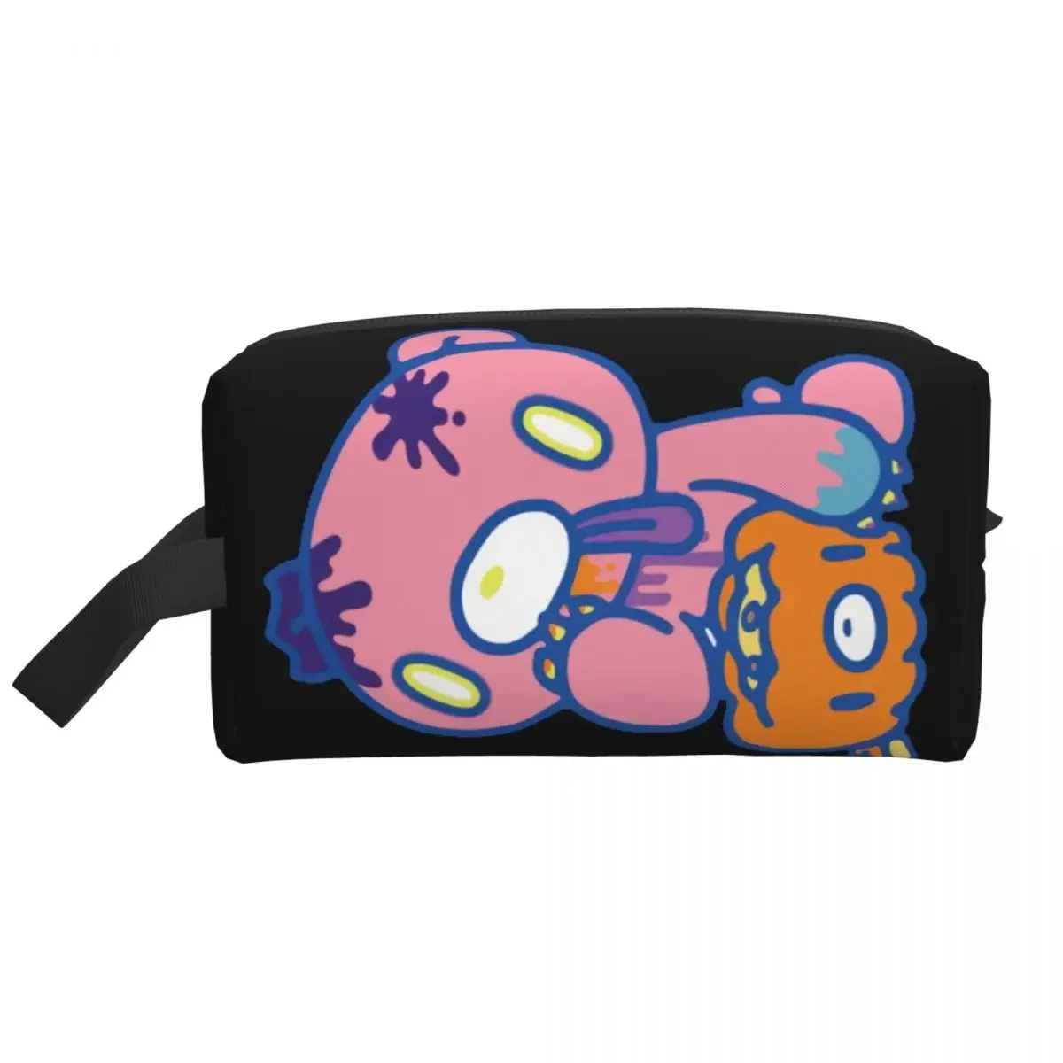 Pumpkin Zombie borsa per il trucco dell\'orso cupo per le donne organizzatore cosmetico da viaggio borse da toilette per la conservazione Kawaii