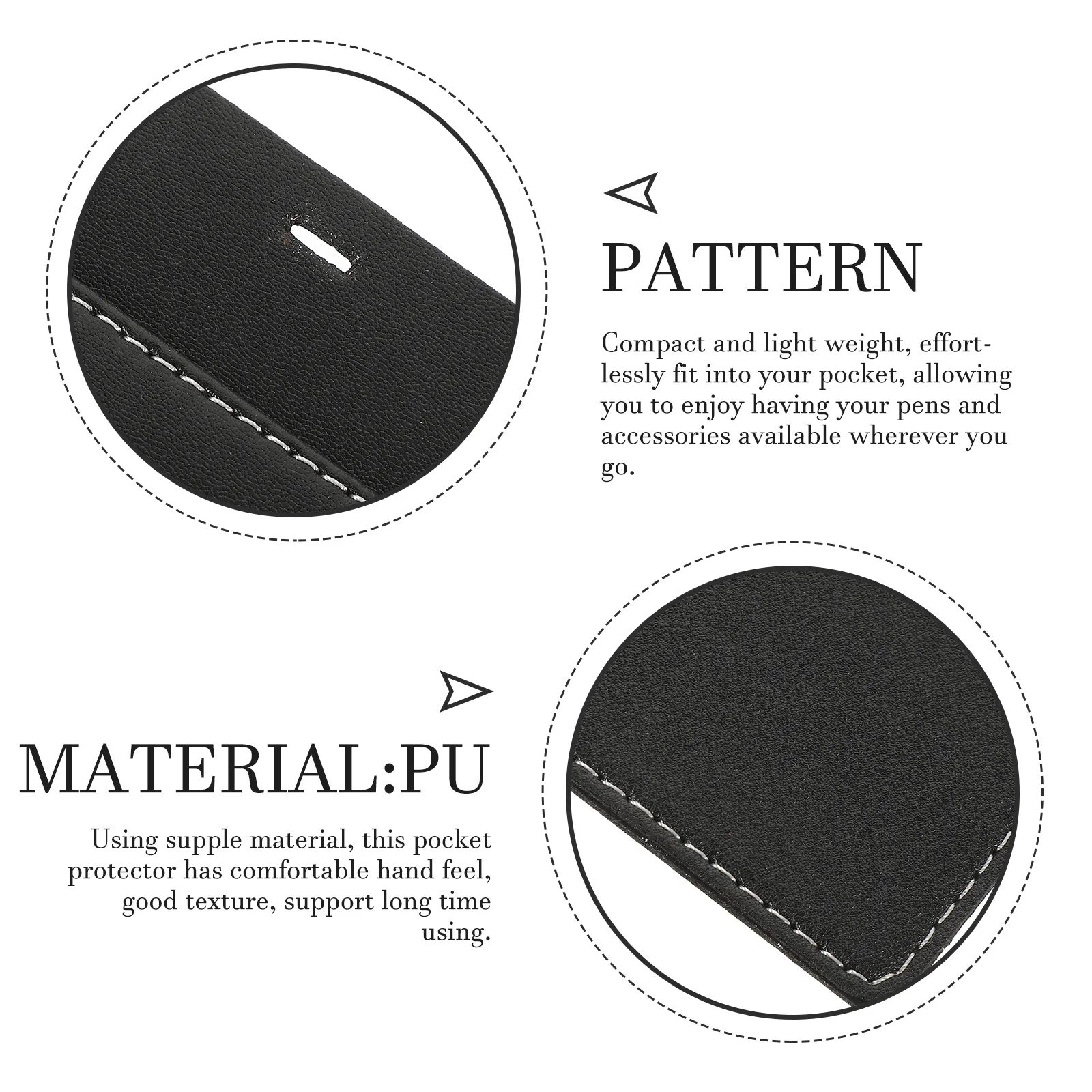 

PU Pen Pencil Organizer Pocket Protector for Store Hospital Good Texture Pocket Pen Holder