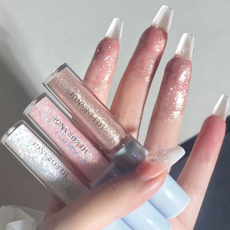 - HERORANGE Glitzer-Highlighter Flüssiger Lidschatten Eyeliner Langanhaltend Wasserfest Schimmernd und Glänzend Augen-Schmetterlingsstift Schönheitswerkzeug