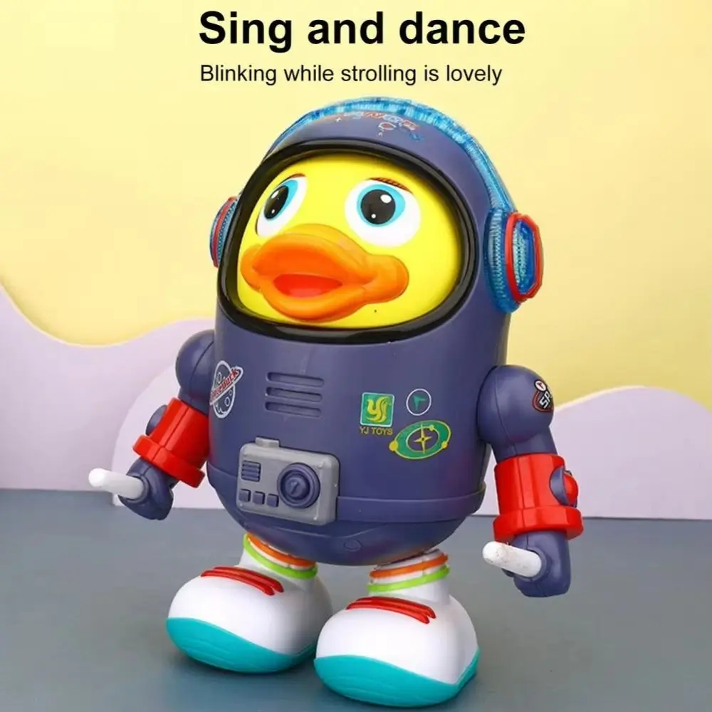 Plastic Dancing Astronaut Duck Interactive Sound And Light Electric Dance Space Duck Collection Early Education