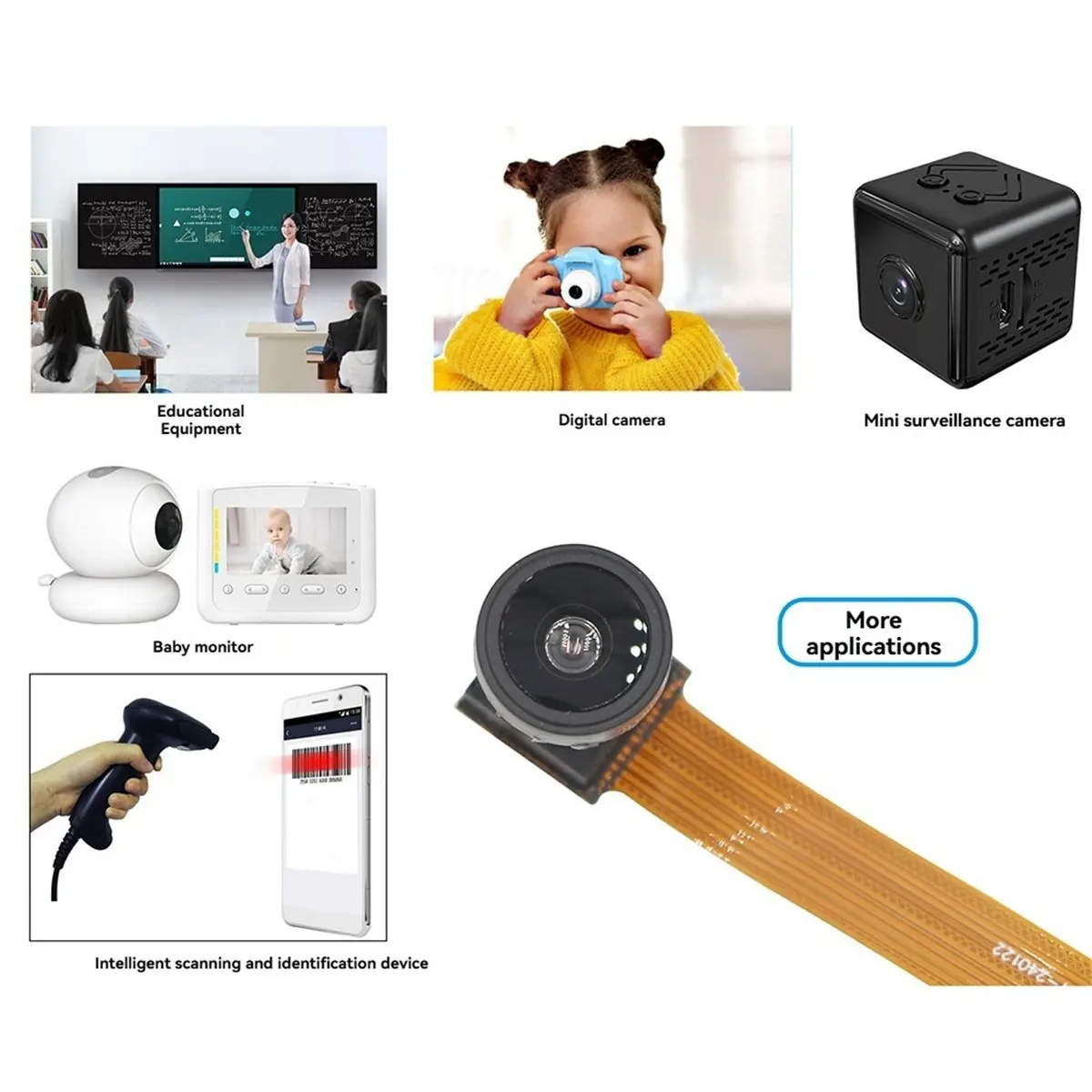 OKgood OV2640 Camera Module for ESP32 CAM Camera Module 2MP 160 Degree Night Vision MIPI DVP 24PIN Lens Module 2Pack