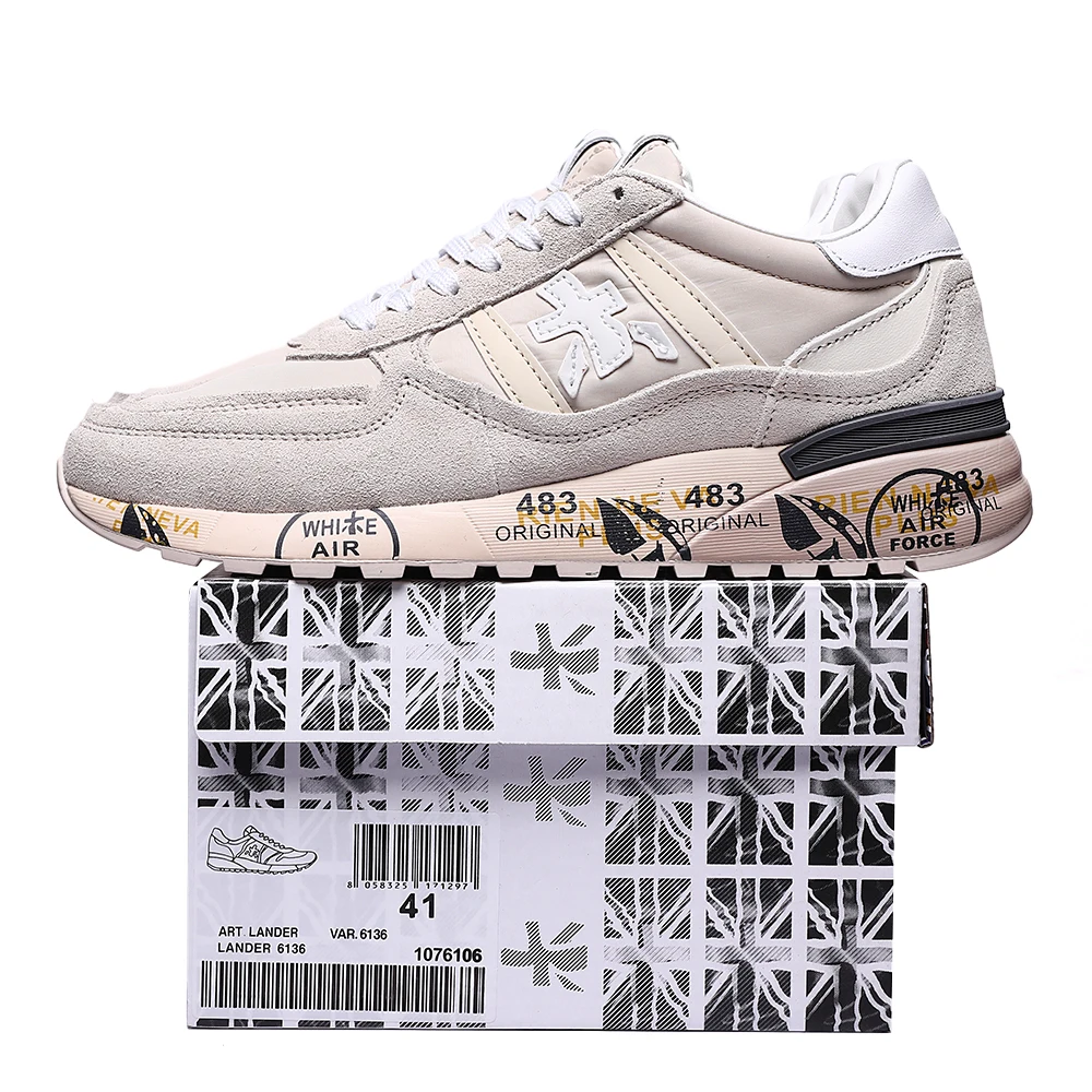 premiata shoes original 2024 fashion sneakers men's casual leather sports small white trendy shoes Premiata luxury