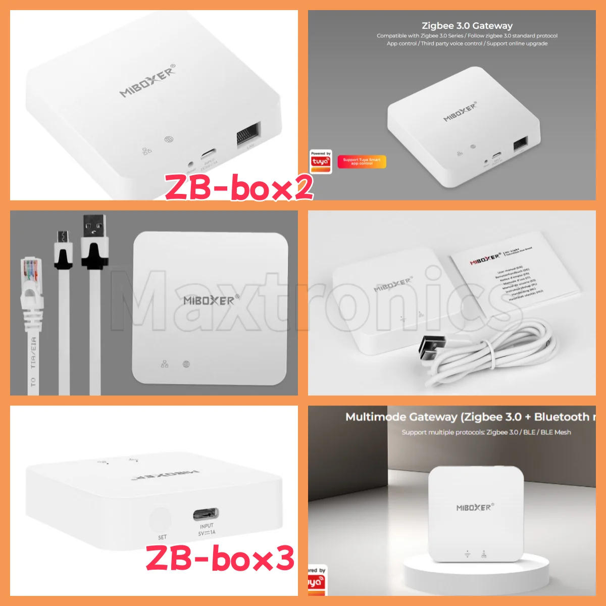 

ZB-Box2 / ZB-Box3 Miboxer Bluetooth-совместимый Wi-Fi Smart Zigbee 3.0 Шлюз Mesh Многомодовый Поддержка Управление через приложение Голосовое управление