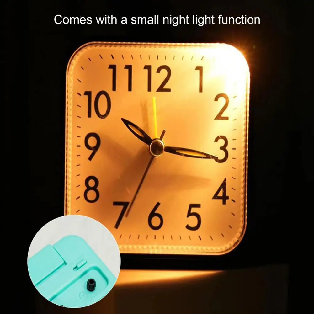 Non Ticking Alarm Clock Battery Powered Silent Bedside Clock Night Light Loud Travel Clock For Heavy Sleepers Kids Elderly
