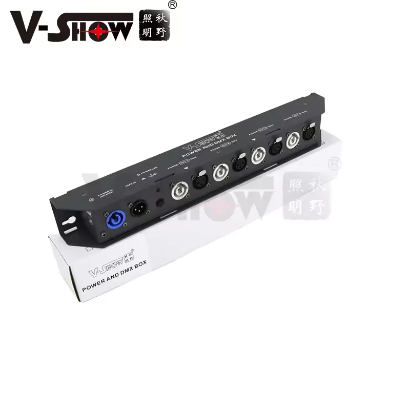 VSHOW DPS24 1PCS Shipping From Euro DMX Power Splitter 4+4 4IN1 out power and DMX splitter for stage light dj light