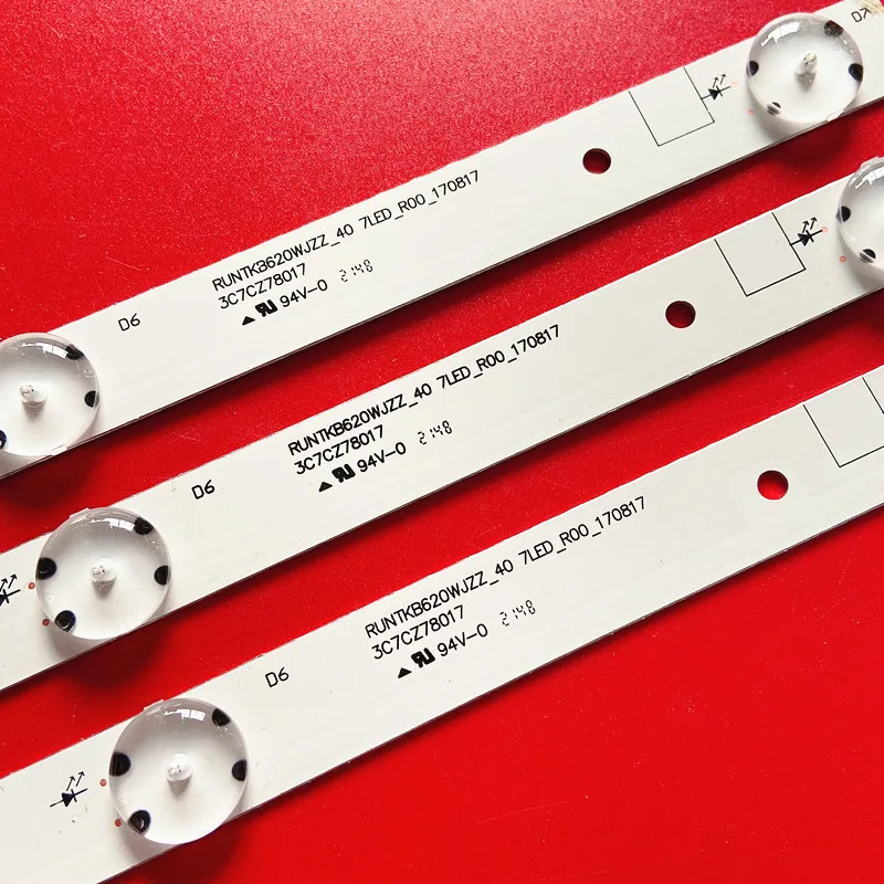 Bande de rétroéclairage LED, 772mm, 7LED, 3V, LC40SA5100M, 40SA5100, 40SA5200M, RUNTKB620WJZZ _ 40