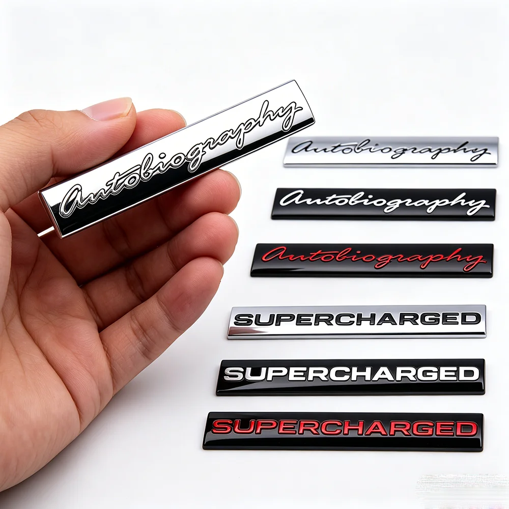 Autocollant emblème Autobiography / SUPERCHARGED, badge ABS multicolore, autocollant auto-adhésif pour Range Rover Discovery Defender