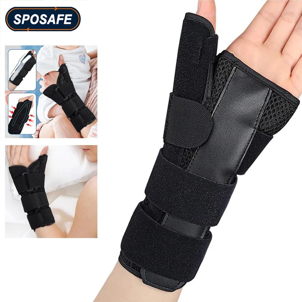 

1PC Carpal Tunnel Wrist Brace with Thumb Support,Adjustable Night Thumb Spica Splint,Wrist Guard Stabilizer Arthritis,Tendonitis