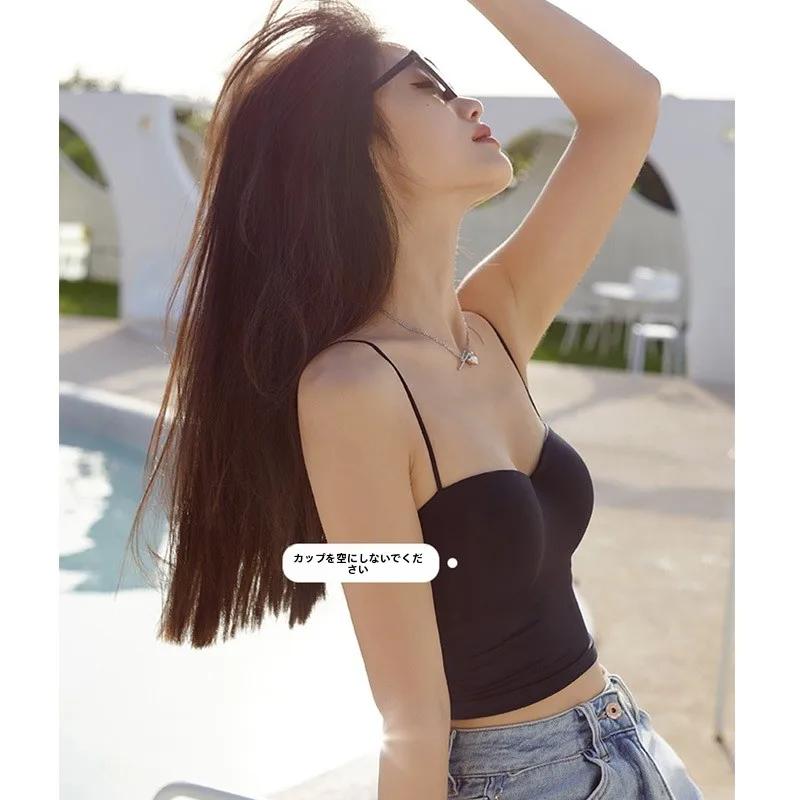 Elegant Small Strap Vest Women's Outerwear Bra Integrated Underwear Beautiful Back Absolutely Beautiful Suit Inner Match Base...