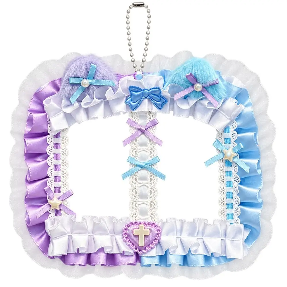 Gifts Double Slot Photocard Holder Ribbon Bow Lolita Style Lace Card Holder Cute Cat Ear Photo Card Display Holder Bag Supplies
