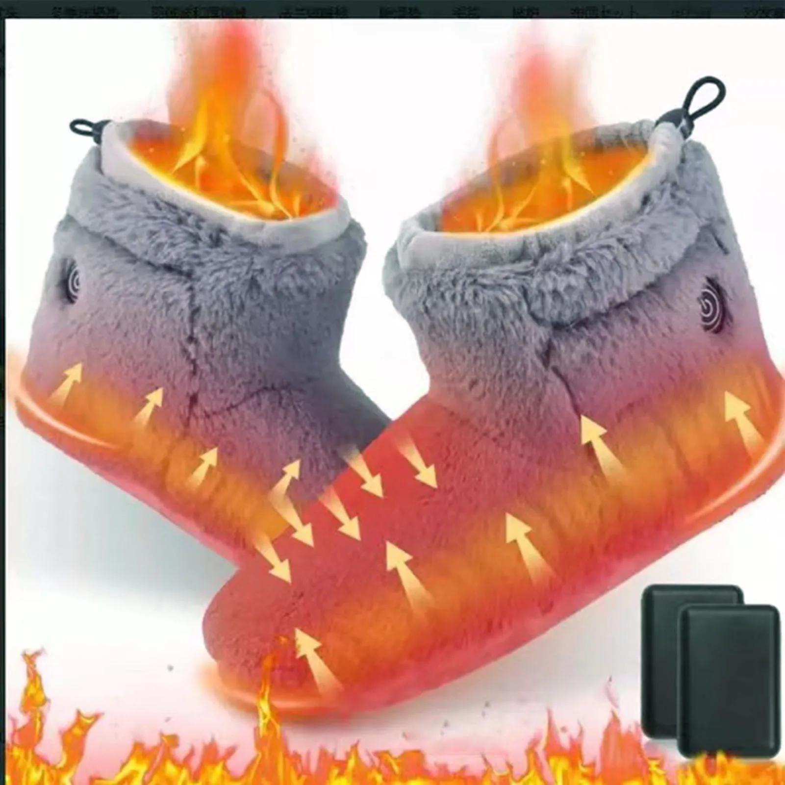 Heated Boots Heated Slippers Heating Pad Boots 1 Pair Thick Easy To Wear Fast Heating 5 Level Temperature for Office