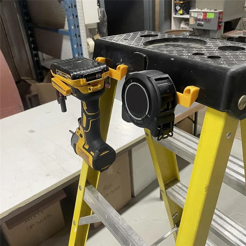 A70P Tape Measure Holder Tool Storage For Garage Organization Tool Holder For Power Tool On Ladder, Work Bench 4 PCS
