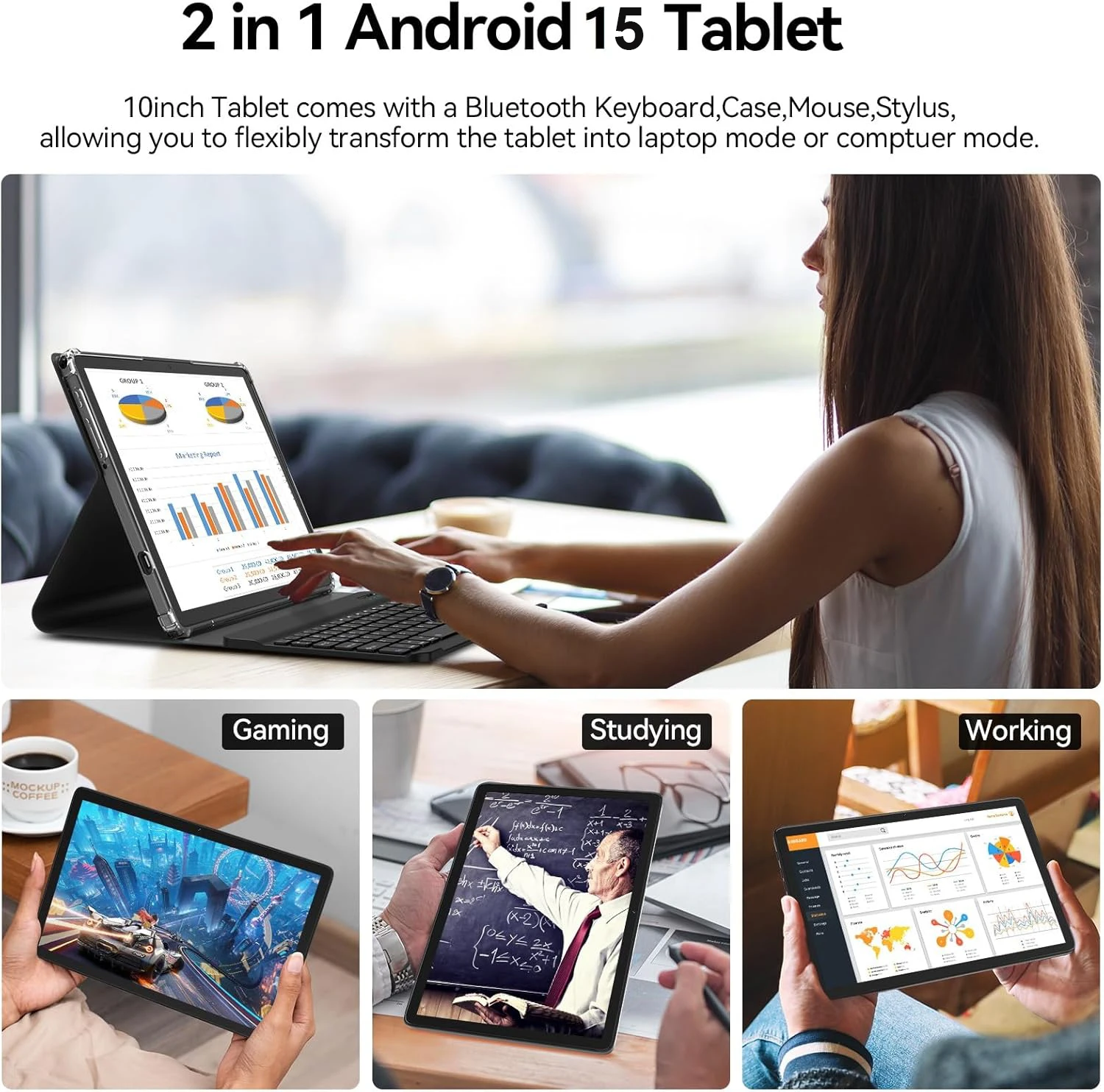 14" Tablets PC A140 Global Version Octa Core 20GB RAM 512GB ROM 4G LTE Dual SIM 5G Dual WiFi GPS Tablet PC 13800mAh Android 15