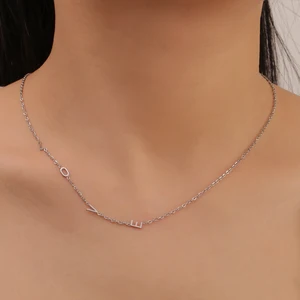 Personalized initial letters Choin for women for stainless steel alphabet az custom necklace jewelry Christmas gift 10 Main Sales Steel Pendant - №9