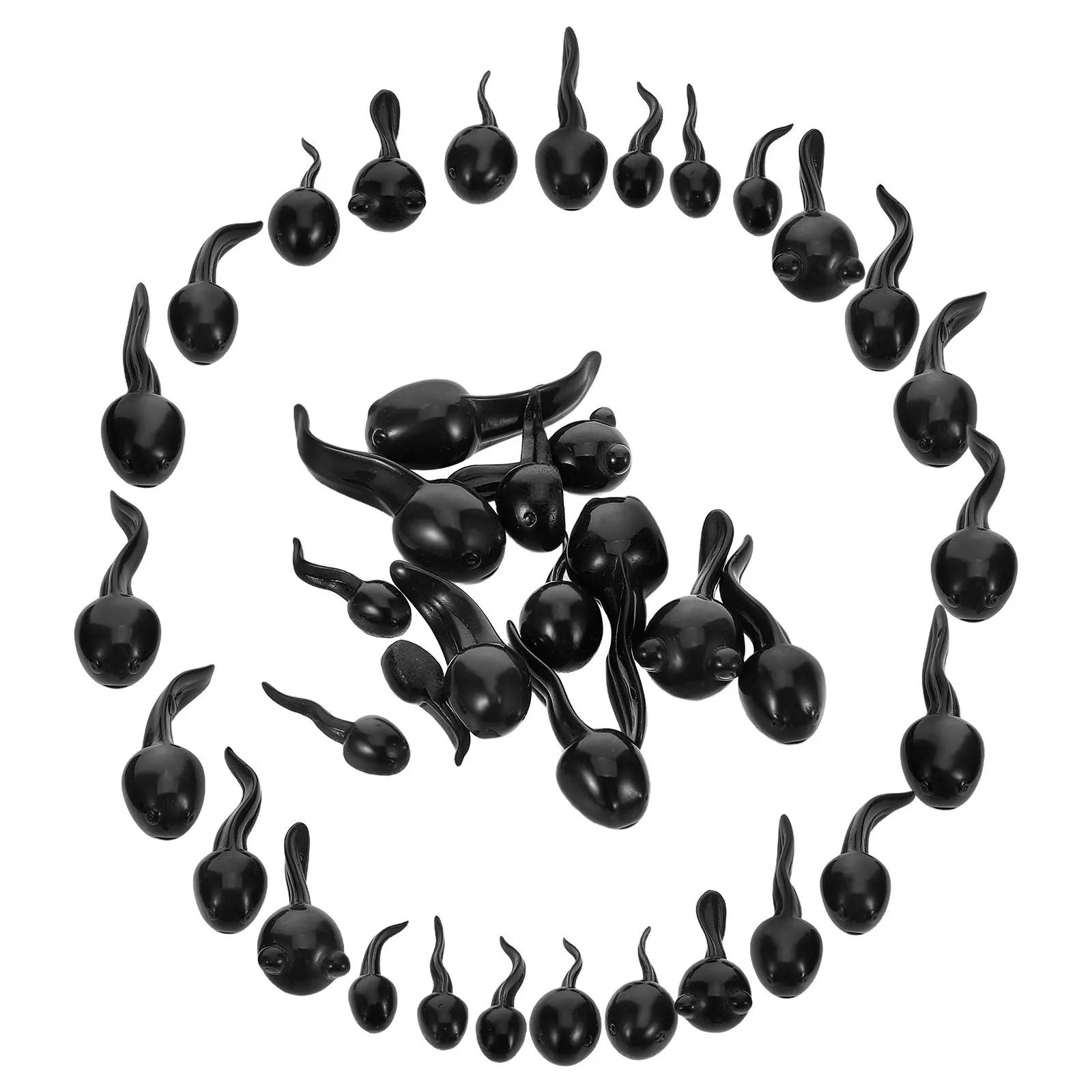 39Pcs Compact Resin Tadpole Miniatures Realistic Tiny Sea Creatures for DIY Bonsai Fairy Garden Aquarium Patio Desk Shelf