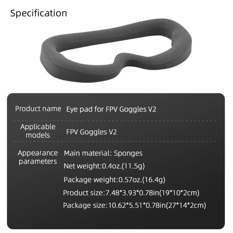 Comfortable Foam Eye Cover Sponge Eye Pad Foam Eye Mask Pressure Relieving Suitable for Drones and Training Dropship