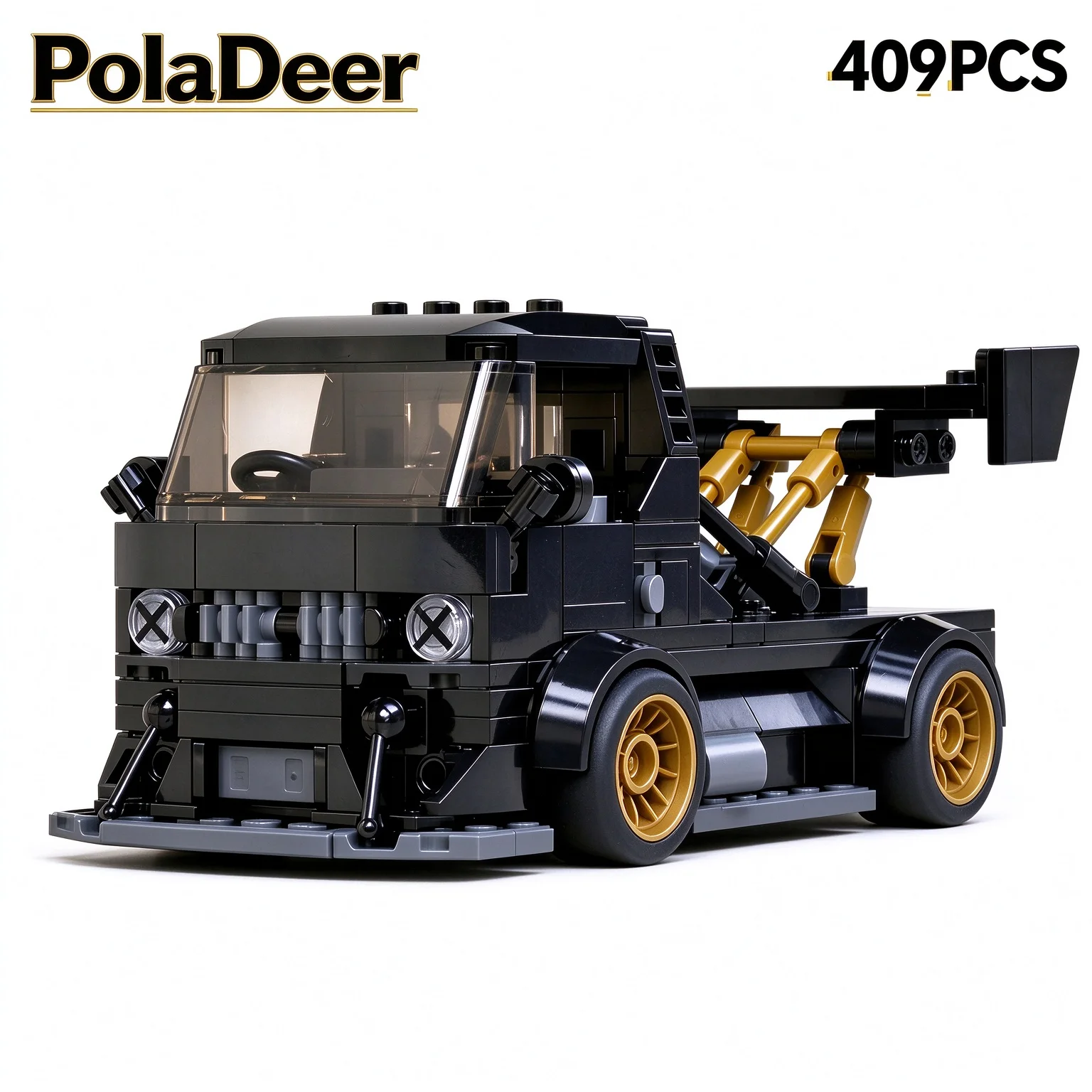 PolaDeer MOC 409PCS Modified Kei Truck V6 Building Blocks DIY Assembly Model Intellectual Toy Brick Boyfriend's Birthday Gift