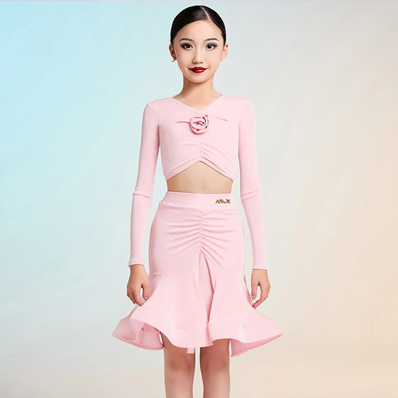 ラテンダンストレーニング服女の子のタンゴダンスステージパフォーマンス着用練習ダンス服ウエディングワルツcostum VBH949