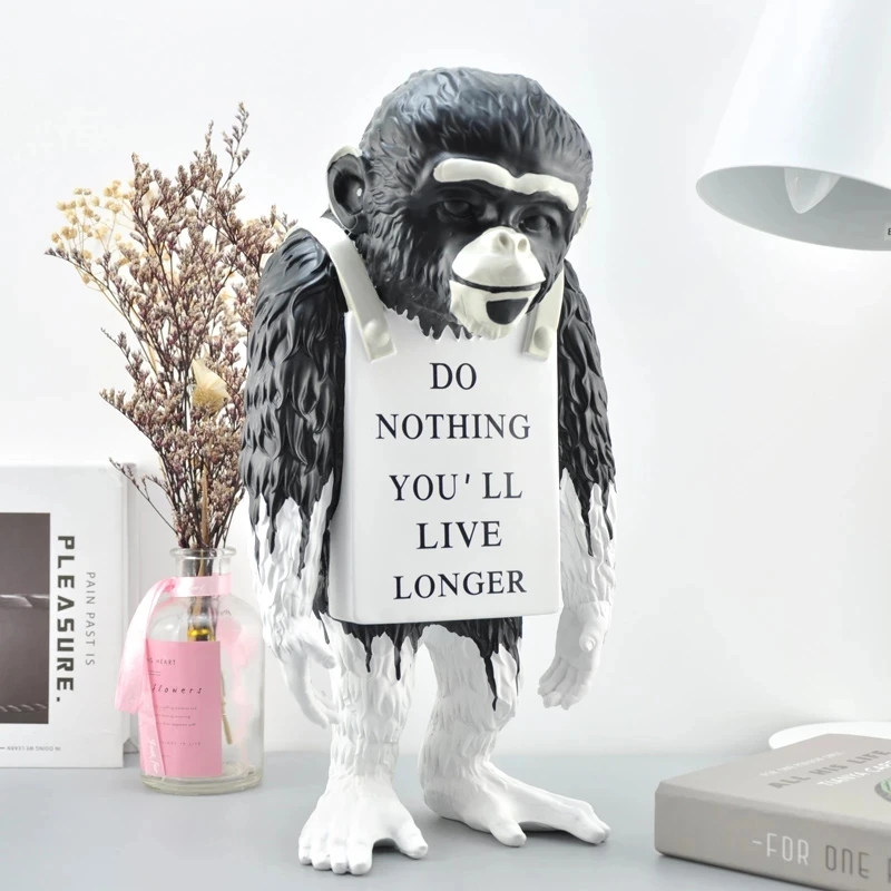 Banksy Monkey Street Famous Artist Monkey Sign Statue Creative Resin Art&Craft Modern Decorations For Home Ornaments