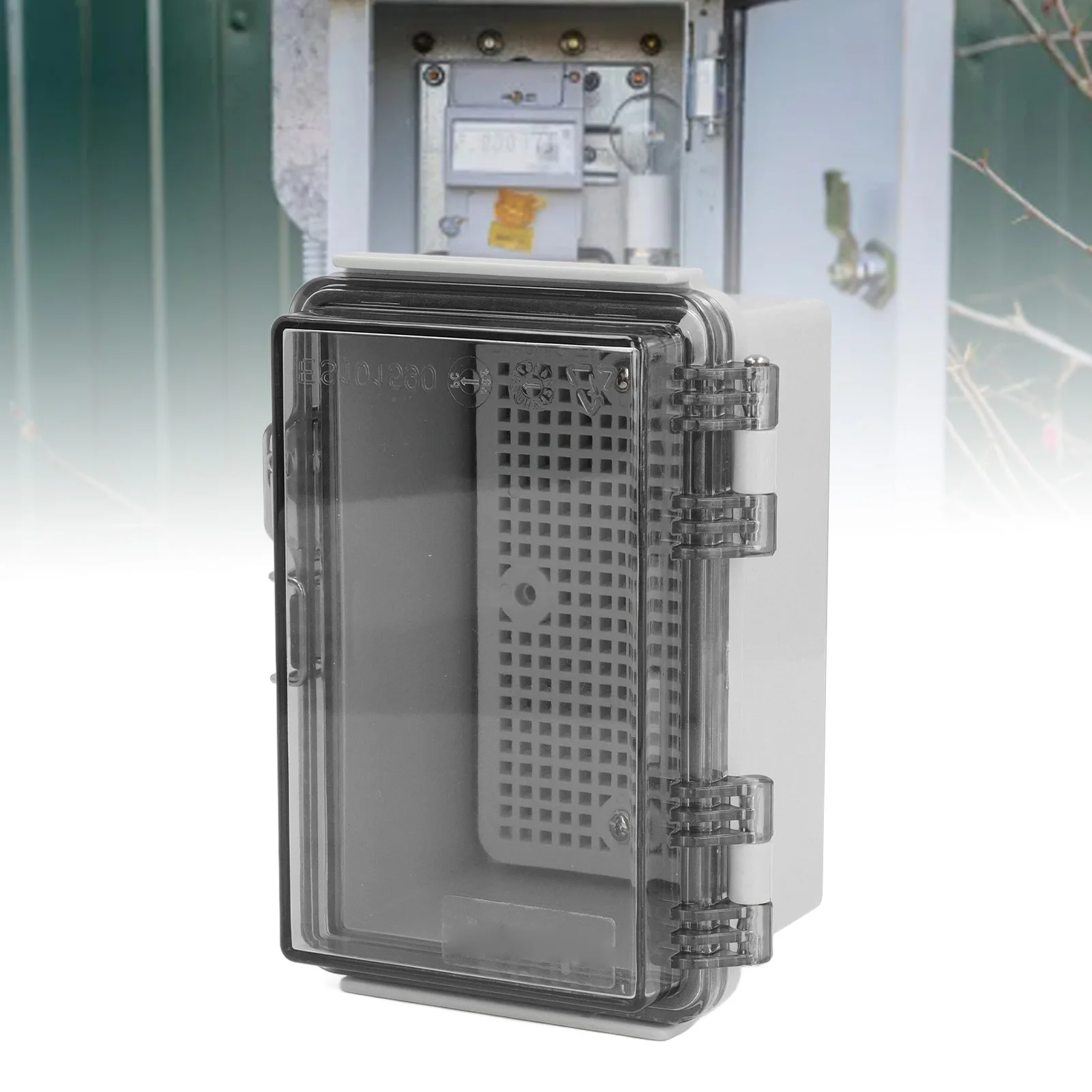 IP67 Waterproof Junction Box ABS Plastic Electric Enclosure Resistance Grid Mounting Plate with Brackets for Electronic Devices